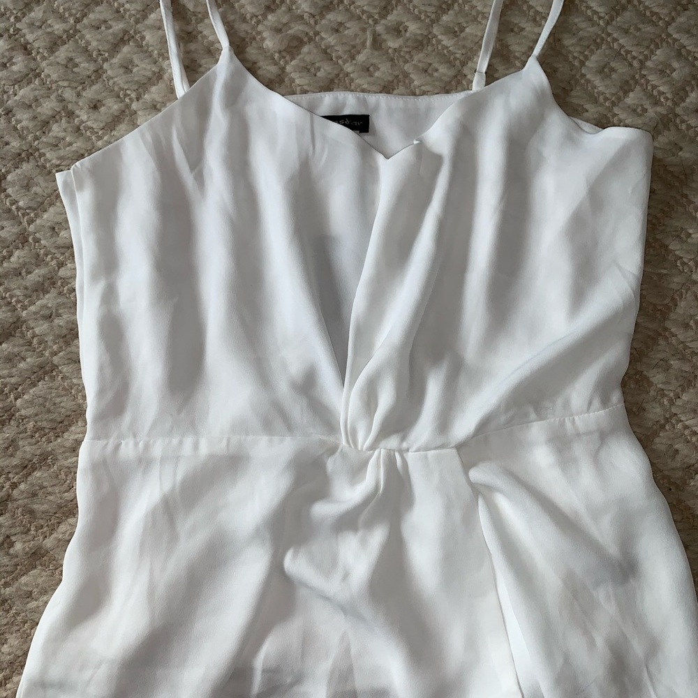 Shinestar white layered tank